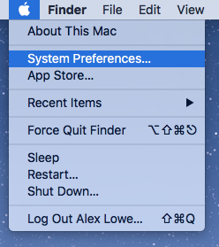Go to system Preferences from the  in the top left of the screen.